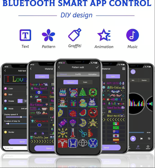 🌈Écran LED Bluetooth flexible ultra-mince