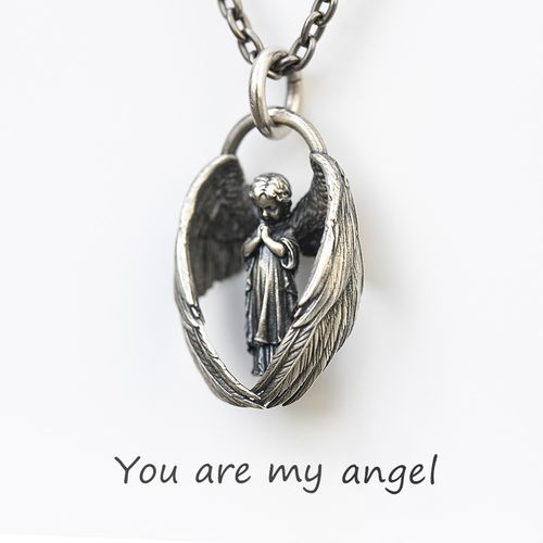 🔥Collier pendentif ange priant - Tu es mon ange