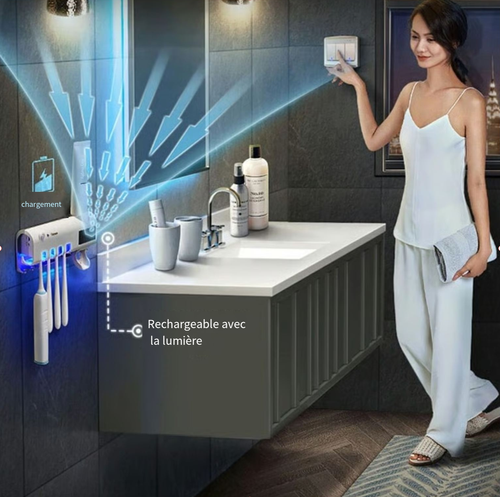 🦷Porte-brosse à dents intelligent stérilisant UV🪥
