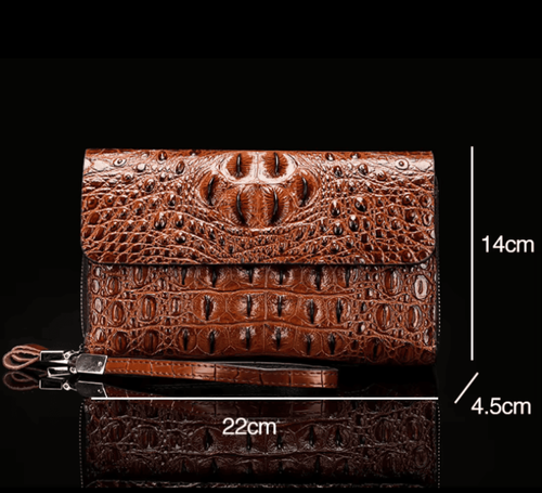 Pochette homme en cuir crocodile