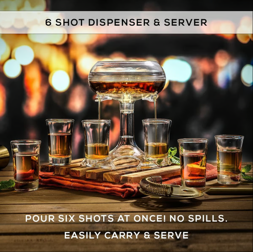 🌼🍷 Distributeur et support pour 6 verres à liqueur