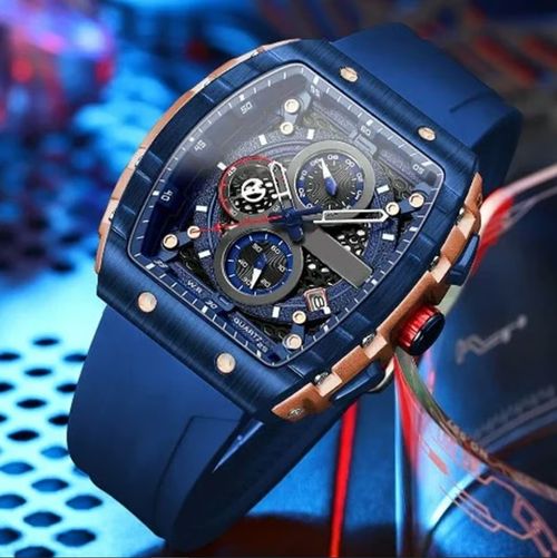 Montre à quartz multifonctionnelle pour homme, style futuriste cyberpunk