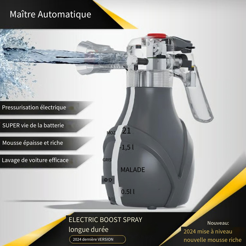 Pistolet à eau électrique pour lavage de voiture avec canon