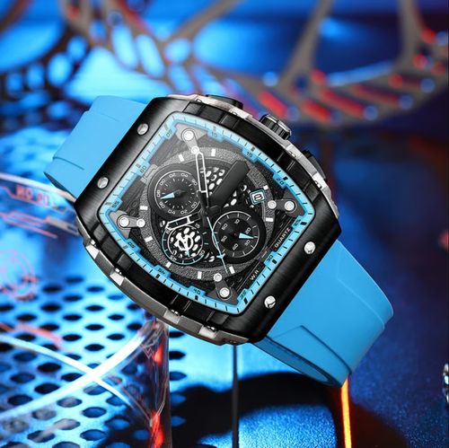 Montre à quartz multifonctionnelle pour homme, style futuriste cyberpunk