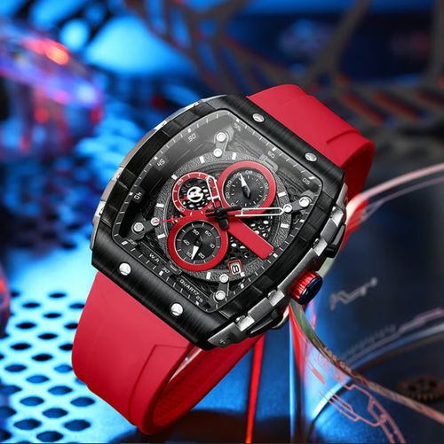 Montre à quartz multifonctionnelle pour homme, style futuriste cyberpunk