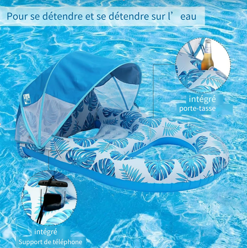 🌊Chaises longues de piscine avec auvents