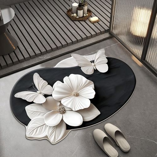 Tapis absorbant antidérapant à motif réaliste 3D （50*80CM）