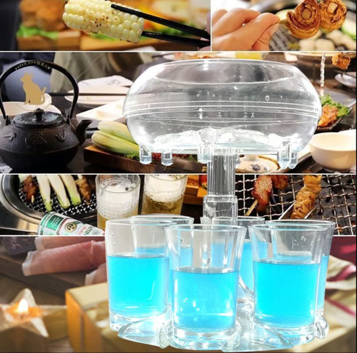 🌼🍷 Distributeur et support pour 6 verres à liqueur