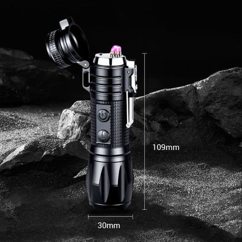 🔦Lampe de poche multifonctionnelle rechargeable à lumière forte avec feu électrique⚡