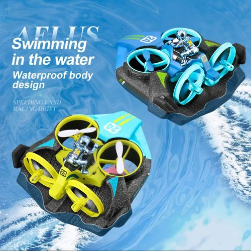 Drone RC 3 en 1, mer, terre et air, roulant à 360°, étanche
