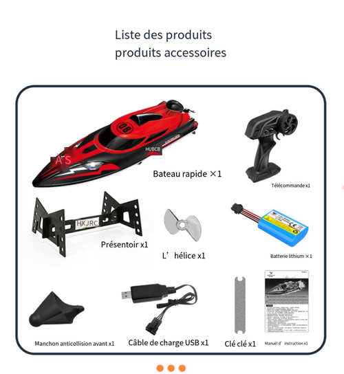 Bateau électrique télécommandé à grande vitesse pour piscines et lacs