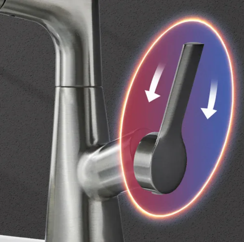 Robinet de salle de bain monotrou avec douchette extractible