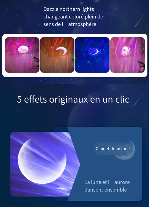 Veilleuse d'ambiance ciel étoilé réglable(avec aromathérapie et haut-parleurs)