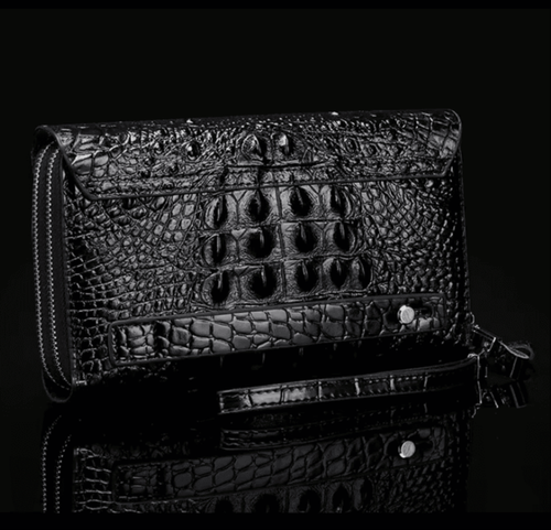 Pochette homme en cuir crocodile