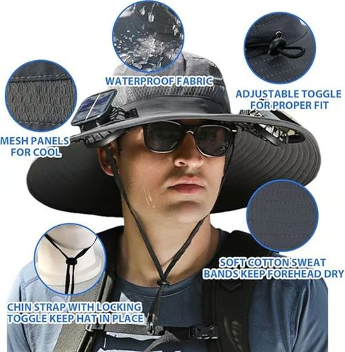 ⚡2025 Nouveau chapeau de soleil à ventilateur solaire ultraléger – Plus léger qu'une balle de baseball !⚾