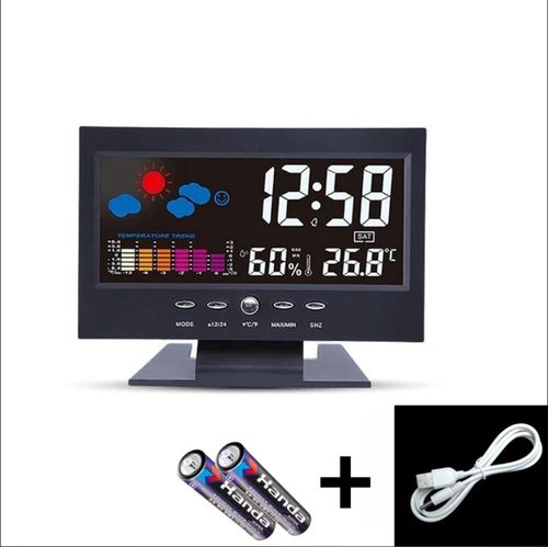 ⏰ 🔥 Moniteur numérique de température et d'humidité à LED prévisions météo compteur à LED réveil