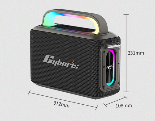 Cyboris-Nouveau haut-parleur de karaoké Bluetooth d'extérieur haute puissance 2.2 canaux 200 W Rainbow X13 peut connecter des instruments de musique
