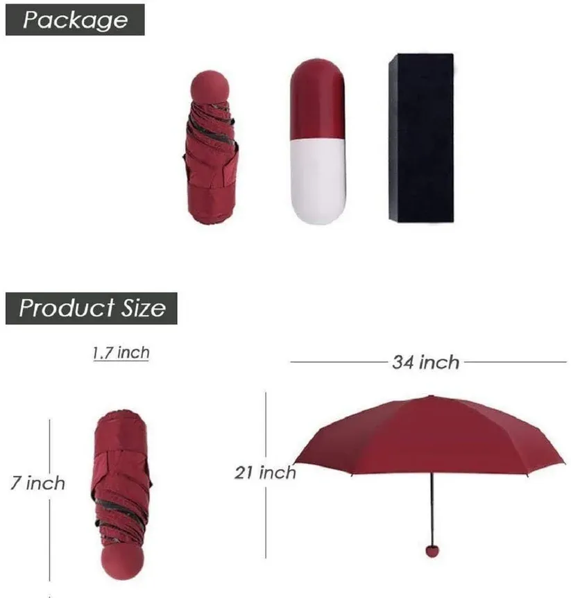 Parapluie capsule avec protection UV