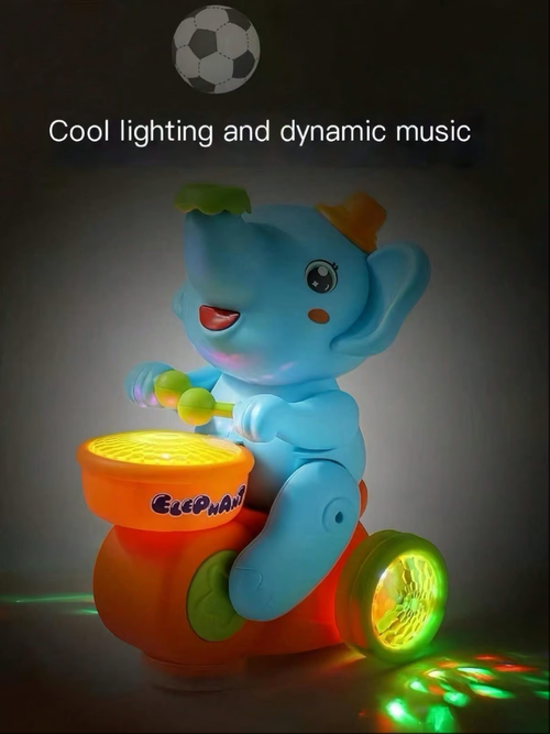 🐘Jouet musical en forme d'éléphant qui marche et joue du tambour