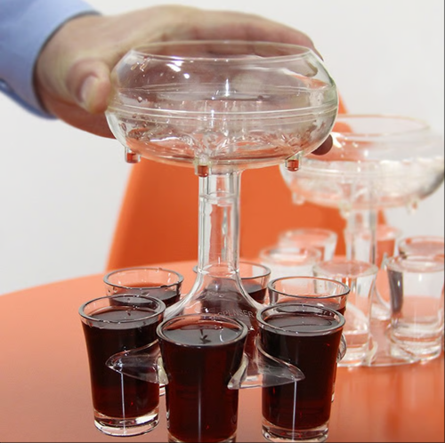 🌼🍷 Distributeur et support pour 6 verres à liqueur