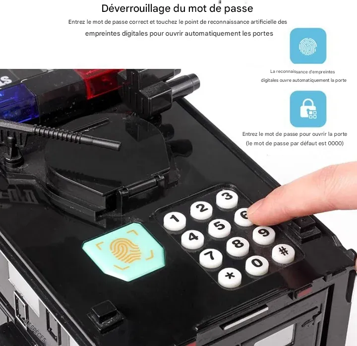 Tirelire électronique pour enfants avec mot de passe et empreinte digitale, tirelire blindée avec 9 morceaux de musique intégrés