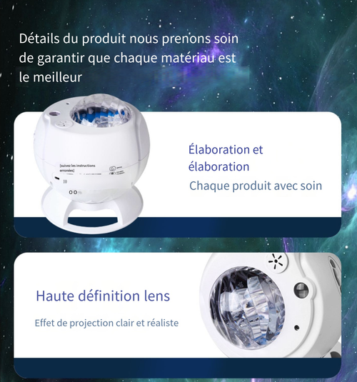 Veilleuse d'ambiance ciel étoilé réglable(avec aromathérapie et haut-parleurs)