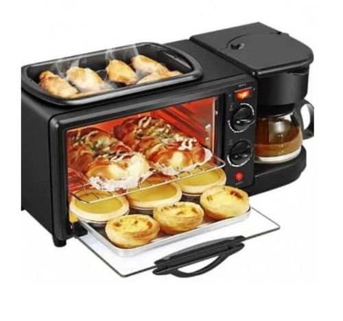 Machine à petit-déjeuner 3 en 1 appareils électroménagers four de cuisson gril à café machine à pain