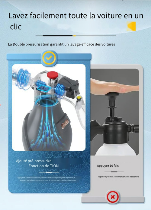 Pistolet à eau électrique pour lavage de voiture avec canon