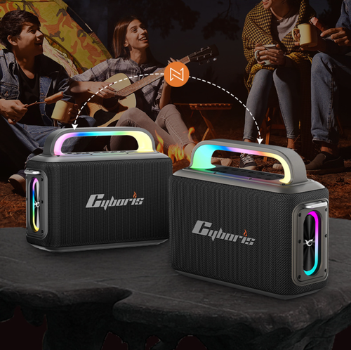 Cyboris-Nouveau haut-parleur de karaoké Bluetooth d'extérieur haute puissance 2.2 canaux 200 W Rainbow X13 peut connecter des instruments de musique