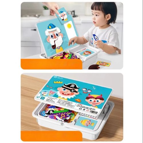 Puzzle magnétique pour enfants, jeu de voyage, déguisement, double face, jouet éducatif préscolaire