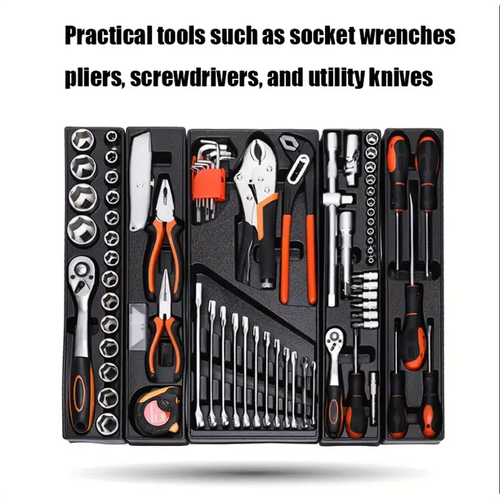 Coffret à outils de quincaillerie 85 pièces, jeu de clés à cliquet manuel, clé rapide à 72 dents de qualité industrielle, clé mixte à douille