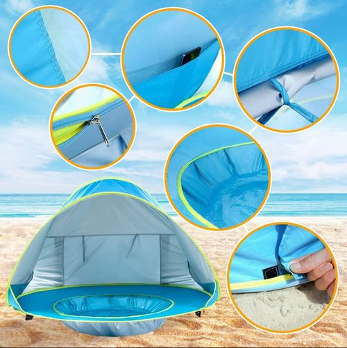 Tente de plage portable résistante aux UV pour bébé