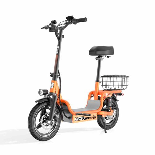 Trottinette électrique urbaine HEZZO T3 48 V 500 W 20 mph 15 Ah Trottinette à pédales rapide avec panier Suspension intégrale Entrepôt USA UE