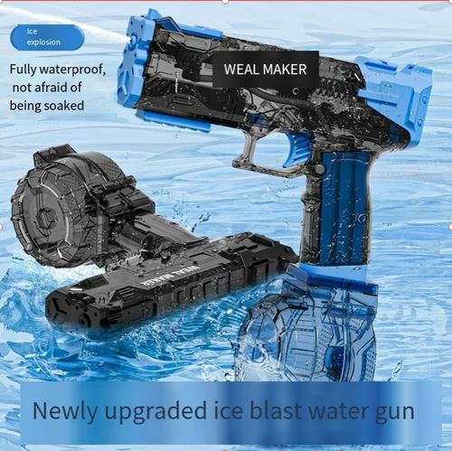 Pistolet à eau électrique à explosion de glace, jouet de grande capacité pour enfants, jeu d'eau en bord de mer, pistolet à eau à explosion automatique, pistolet à eau à impulsion