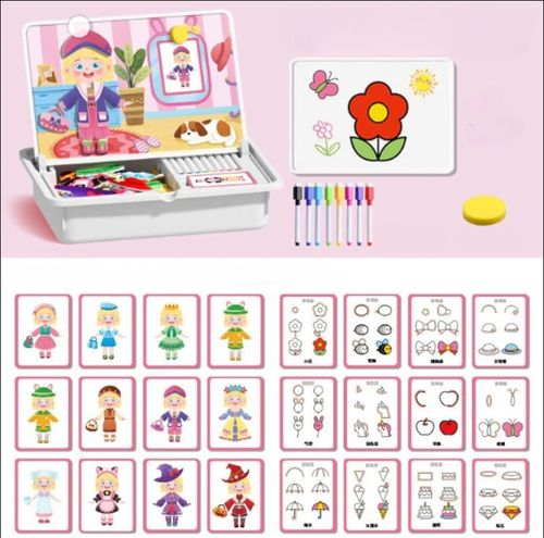 Puzzle magnétique pour enfants, jeu de voyage, déguisement, double face, jouet éducatif préscolaire
