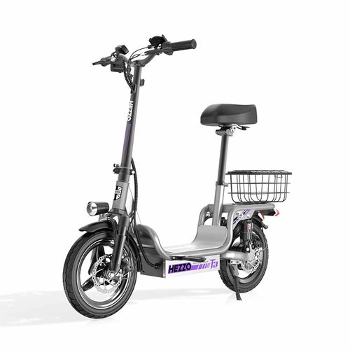 Trottinette électrique urbaine HEZZO T3 48 V 500 W 20 mph 15 Ah Trottinette à pédales rapide avec panier Suspension intégrale Entrepôt USA UE