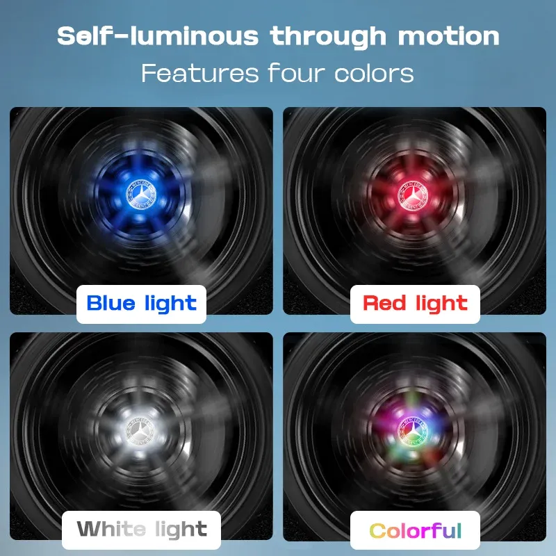 🔥Personnalisé avec LOGO selon le modèle de voiture🔥Cache-moyeu de roue LED flottant(*4）
