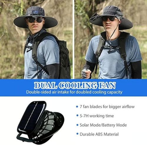 ⚡2025 Nouveau chapeau de soleil à ventilateur solaire ultraléger – Plus léger qu'une balle de baseball !⚾
