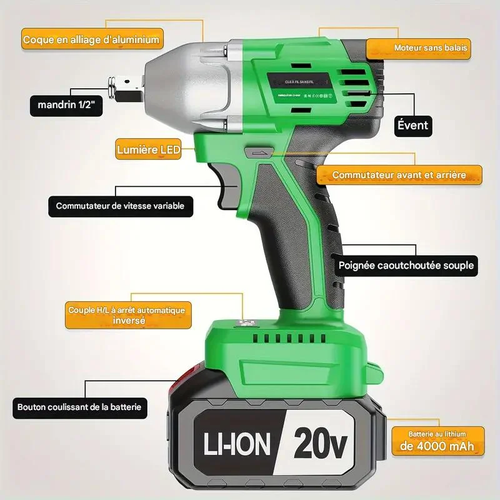 Clé à chocs sans fil