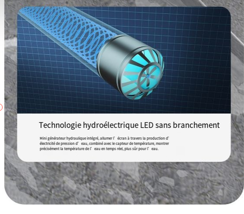 Robinet de lavabo extractible à affichage LED à 3 modes de débit d'eau