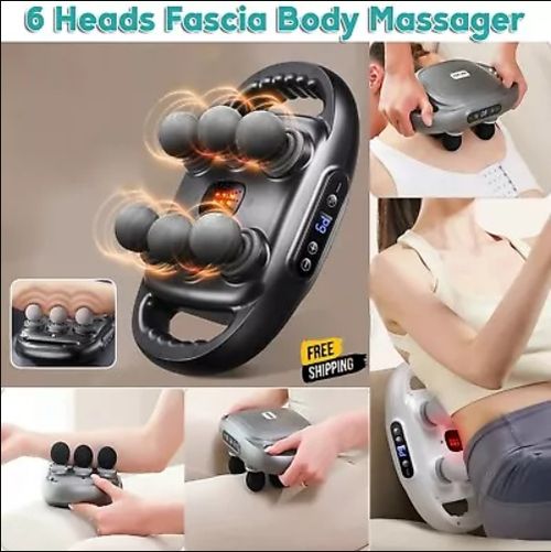 Pistolet de Massage à 6 Têtes – Soulagement Profond & Immédiat 💪🌀