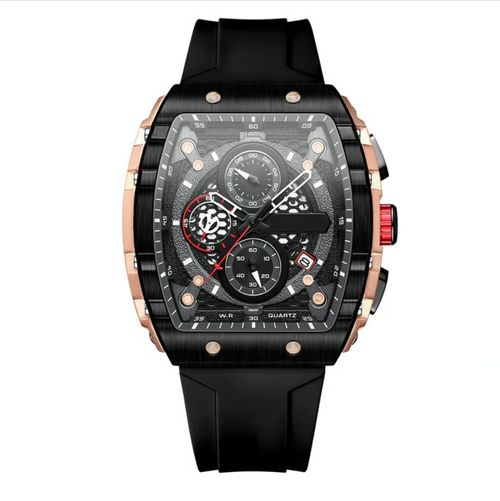 Montre à quartz multifonctionnelle pour homme, style futuriste cyberpunk