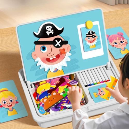 Puzzle magnétique pour enfants, jeu de voyage, déguisement, double face, jouet éducatif préscolaire