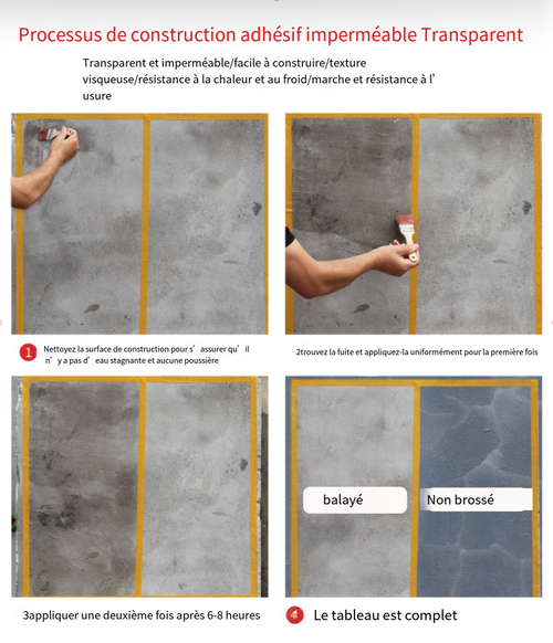 Colle adhésive transparente imperméable - Mastic d'étanchéité