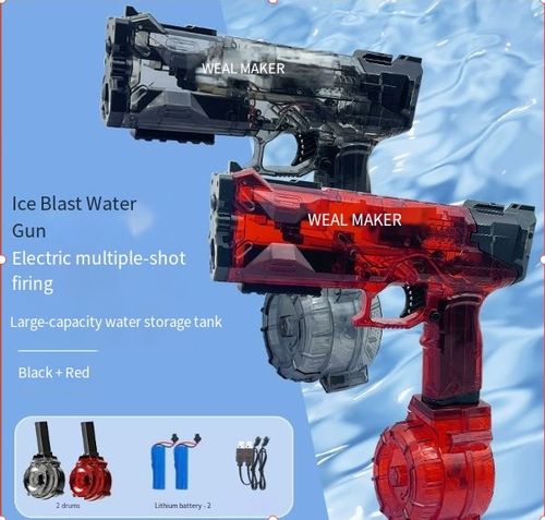 Pistolet à eau électrique à explosion de glace, jouet de grande capacité pour enfants, jeu d'eau en bord de mer, pistolet à eau à explosion automatique, pistolet à eau à impulsion