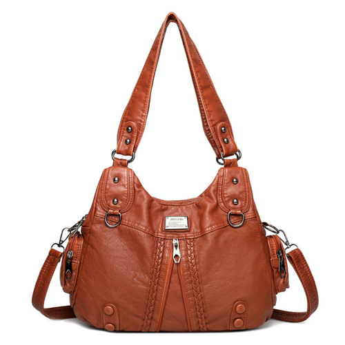 Sac à bandoulière pour femme en cuir lavé européen et américain