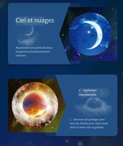 Veilleuse d'ambiance ciel étoilé réglable(avec aromathérapie et haut-parleurs)