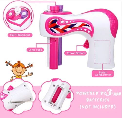 Machine à tresser les cheveux électrique, outils de tressage automatiques, machine à tresser les cheveux portable pour femmes, kit de jouets de salon de coiffure à faire soi-même, piles non incluses