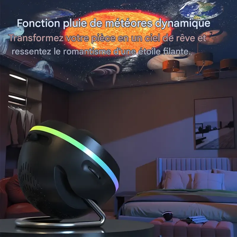 Projecteur LED ciel étoilé 13 en 1 avec film HD remplaçable et veilleuse de bureau alimentée par USB