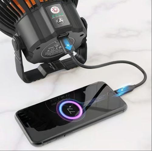 🔥Ventilateur de camping portable avec lanterne LED🔥